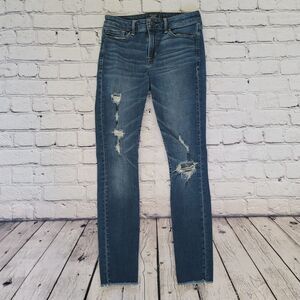 Abercrombie & Fitch Blue Distressed Harper Ankle Jeans Size 25 / 0R